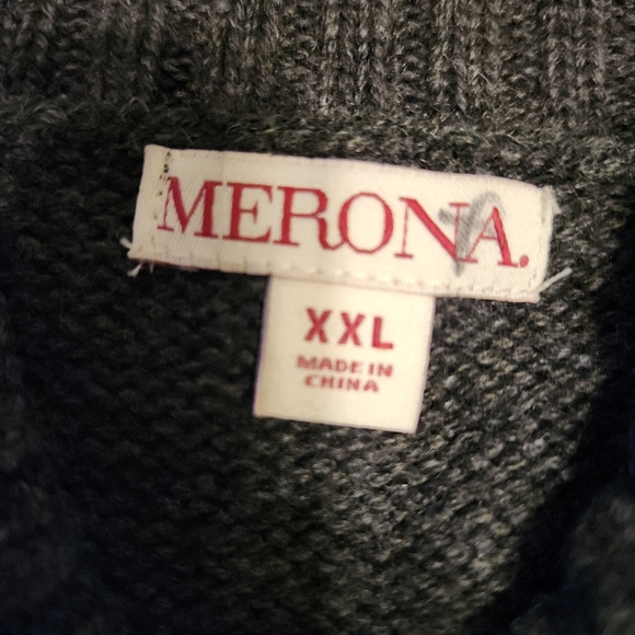 MERONA 70%ACRYLIC/30% WOOL BLEND COWL/BUTTON NECK MENS SWEATER MENS SIZE XXL - Picture 9 of 11
